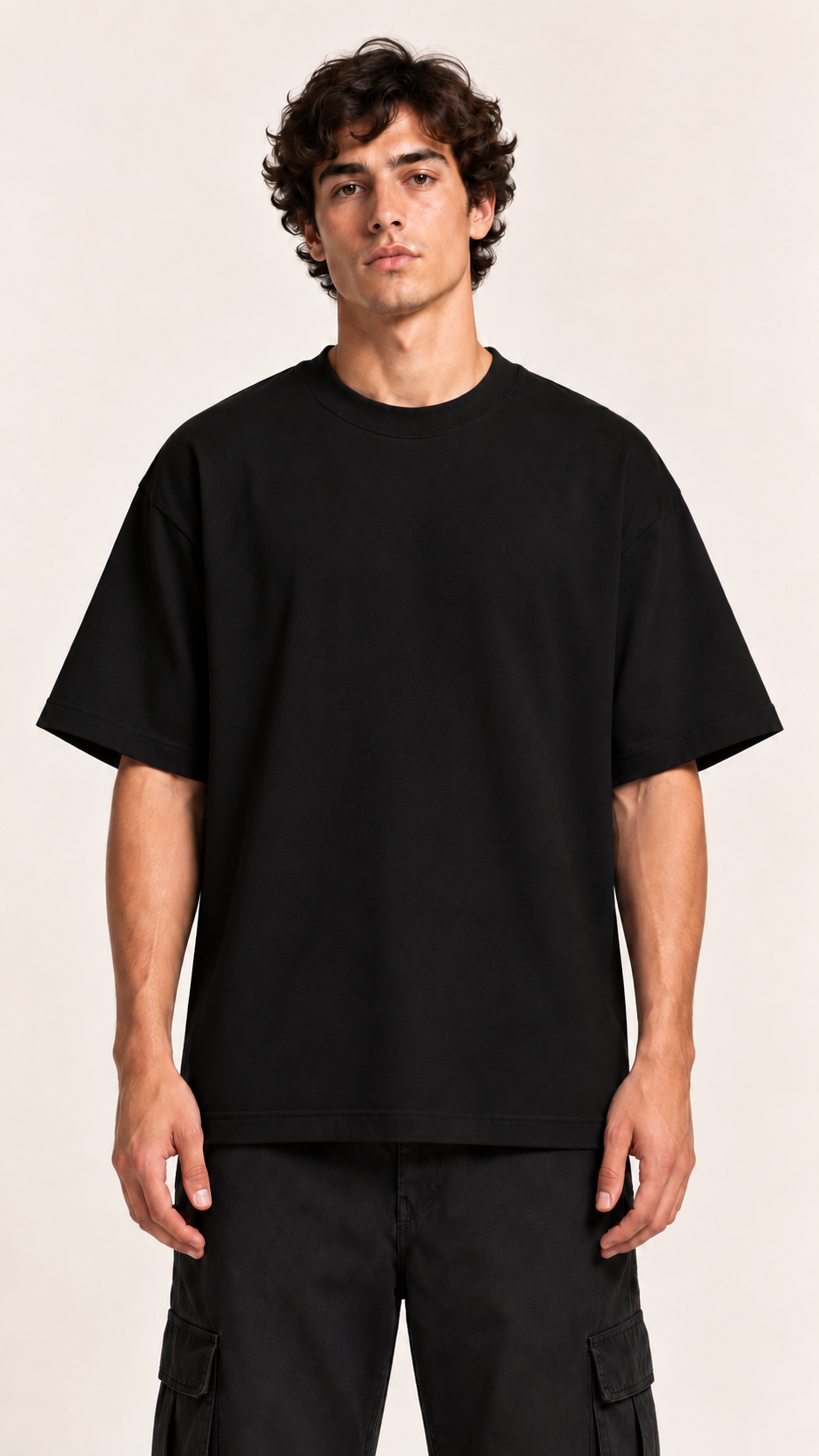 Camiseta Over 100% algodão - Preta