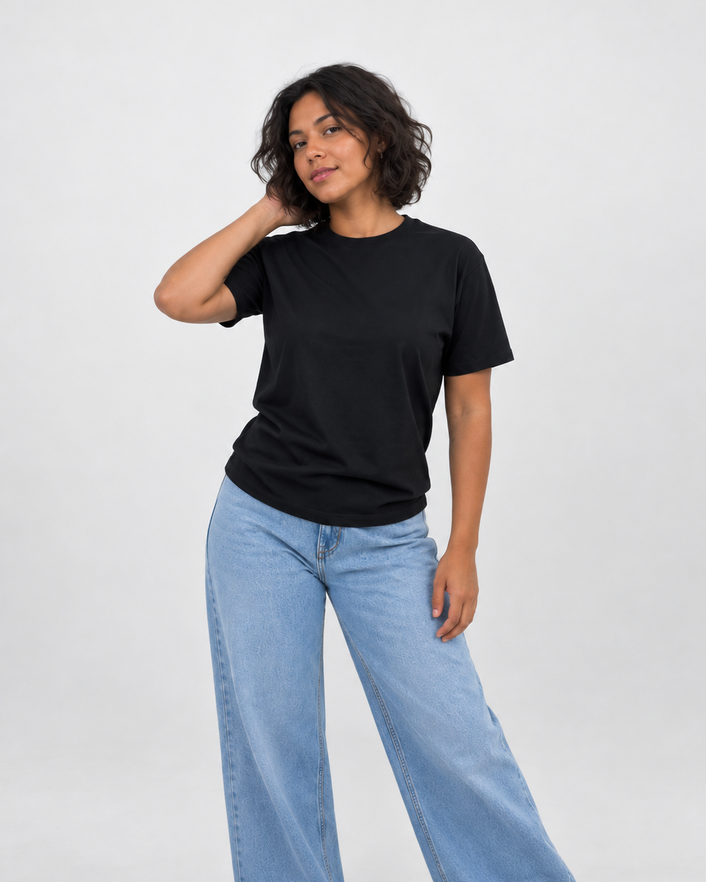 Camiseta Básica Feminina 100% algodão - Preta