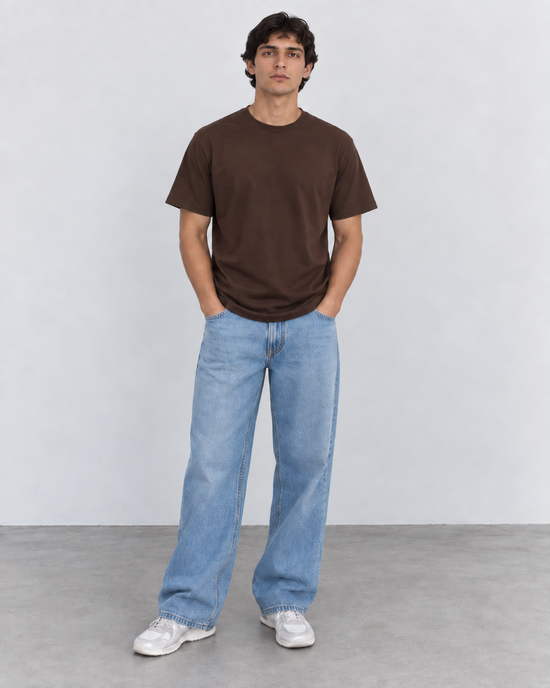 Camiseta Regular  100% algodão - Marrom