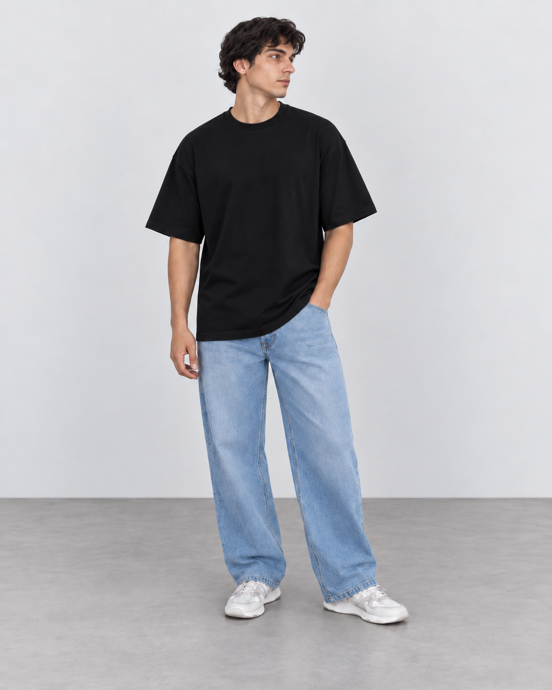 Camiseta Over 100% algodão - Preta
