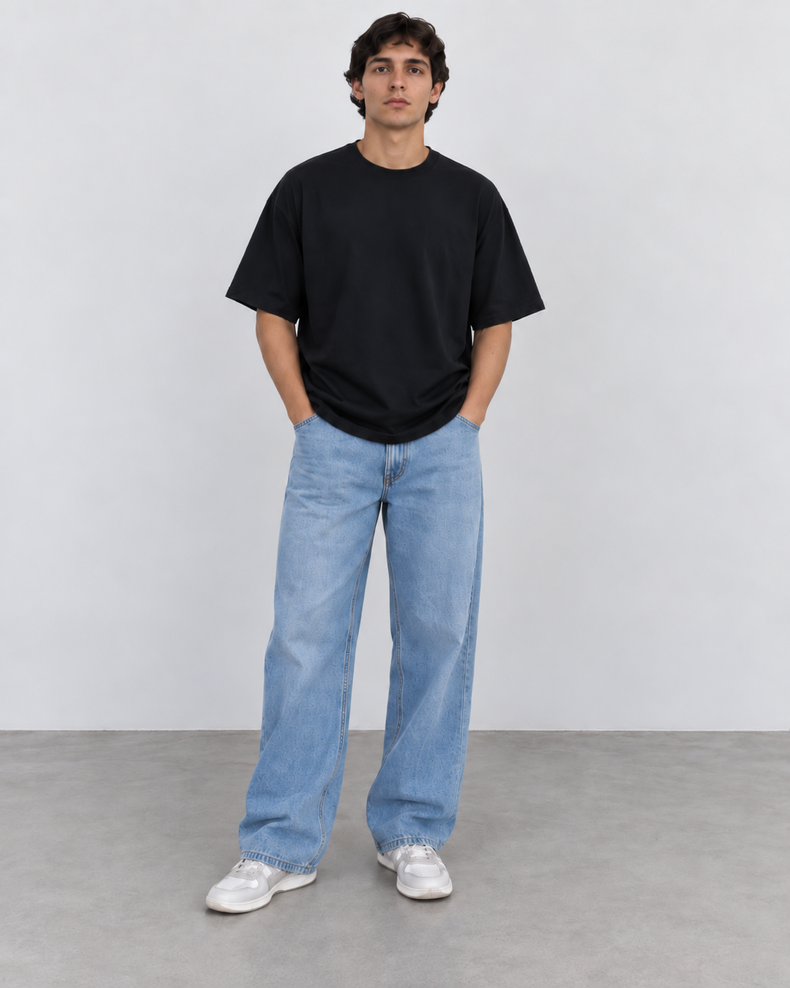 Camiseta Over 100% algodão - Azul Marinho