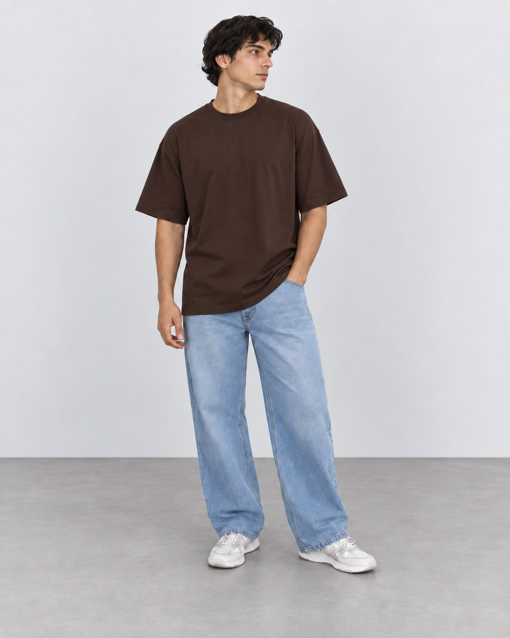 Camiseta Over 100% algodão - Marrom