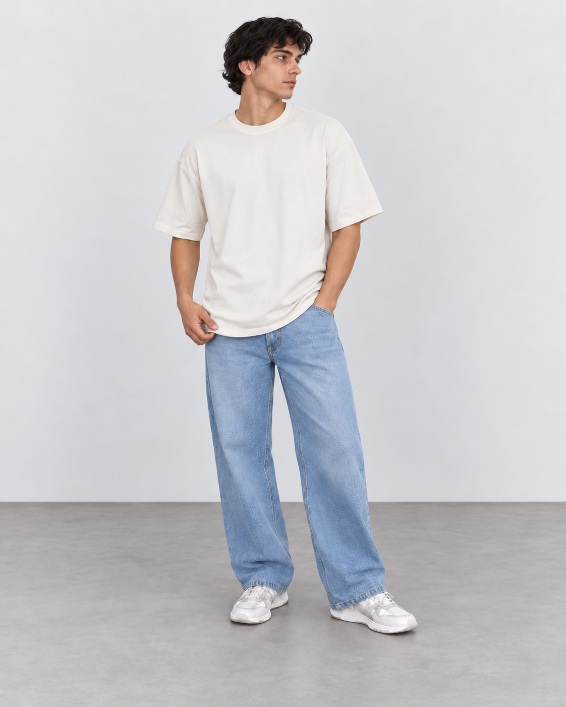 Camiseta Over 100% algodão - Off White