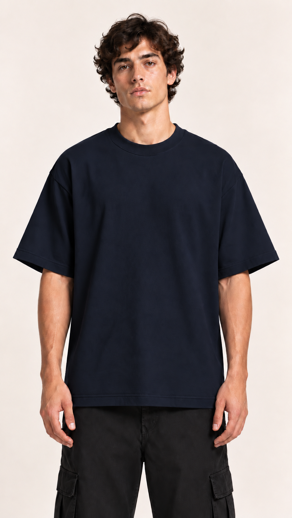 Camiseta Over 100% algodão - Azul Marinho