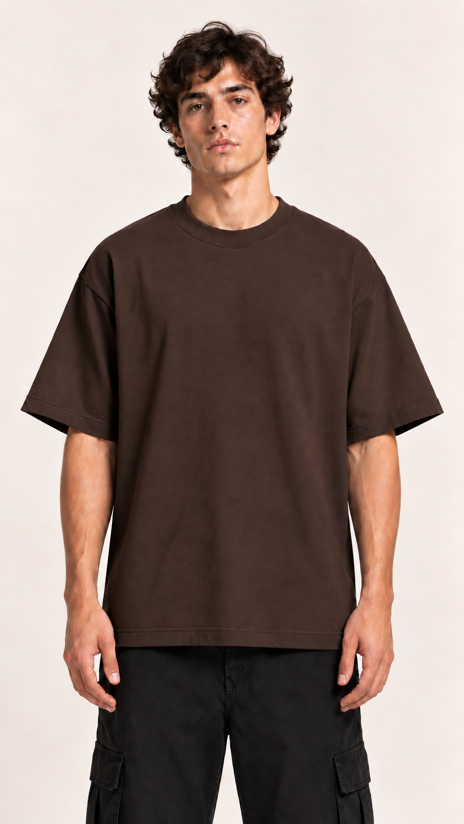 Camiseta Over 100% algodão - Marrom